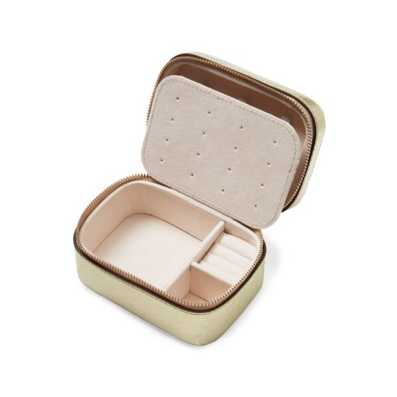 SOLD Kate Spade Spencer Metallic Gold Saffiano Leather Jewelry Case - Picture 3 of 3